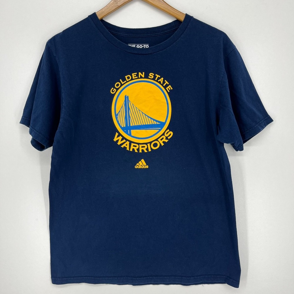Adidas Golden State Warriors Mens Large Blue Graphic T-Shirt NBA Go-To Tee